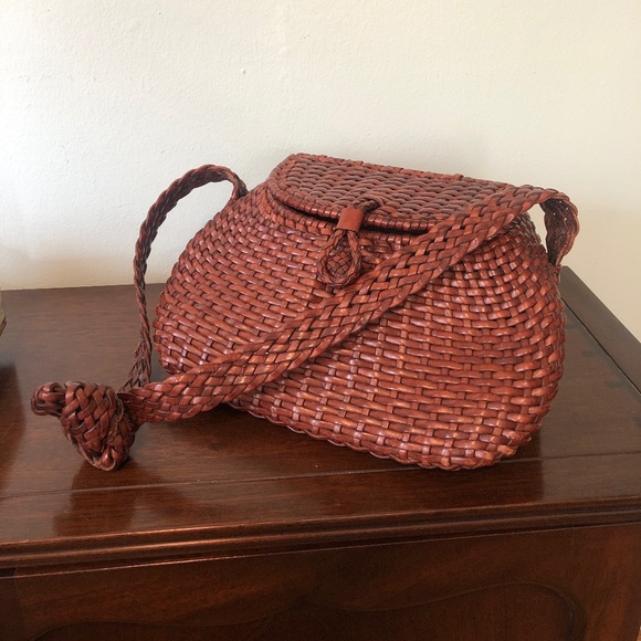 Cole Haan handbag brown basket weave - Picture 1 of 4